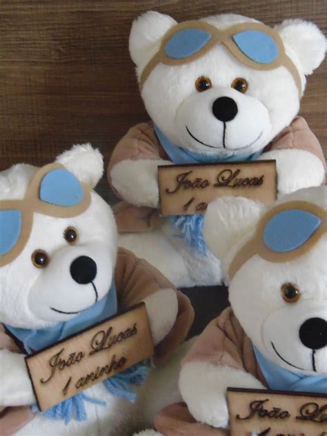 Atelier Auguri Pelúcias Personalizadas Urso Aviador