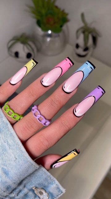 The Nail Connection On Instagram French Nails With A Pop Art Twist