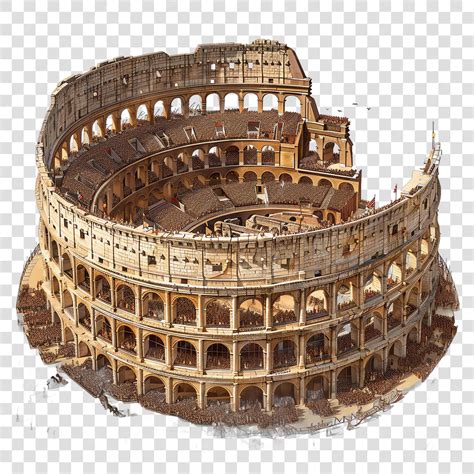 Premium Psd Colosseum Filled With Spectators And Gladiatorial Combat