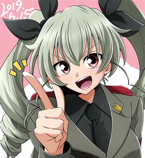 Safebooru 1girl Anchovy Anzio Military Uniform Drill Hair Epaulettes Girls Und Panzer Green