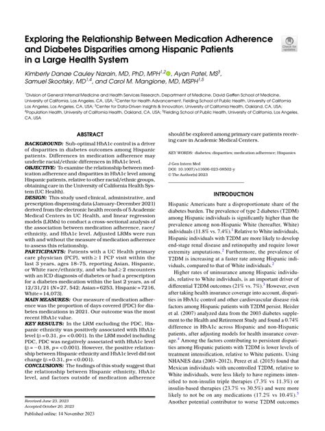 Pdf Exploring The Relationship Between Medication Adherence And