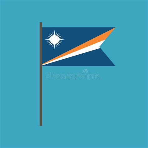 Marshall Islands Flag Icon in Flat Design Stock Vector - Illustration ...