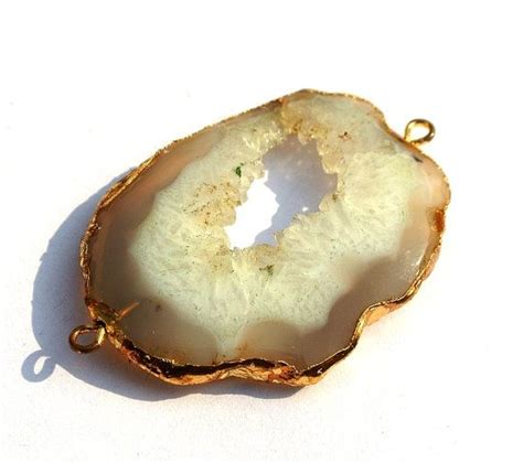 X Mm Kt Gold Electroplated Edge Natural Color Druzy Agate Etsy