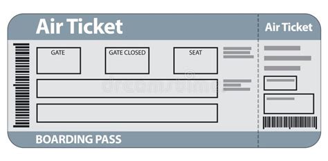 Molde Do Bilhete De Ar Ilustra O Do Vetor Ilustra O De Plano