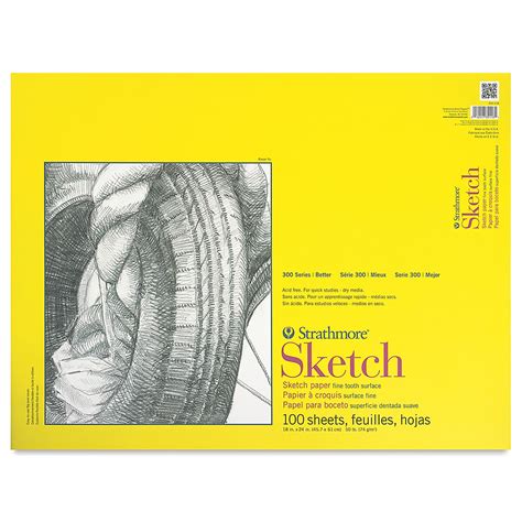 Strathmore 300 Series Sketch Pad 18 X 24 Glue Bound 100 Sheets