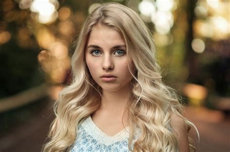 Depth Of Field Women Blonde Martin Kühn Portrait Hd Wallpaper