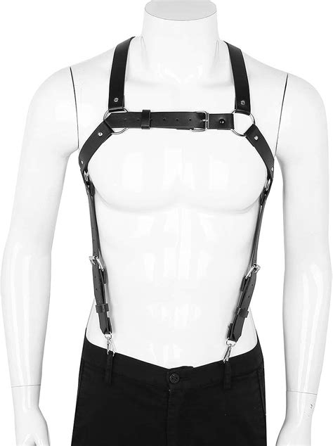 Yizyif Uomo Pelle Lingerie Body Chest Harness Imbracatura Regolabile Pu