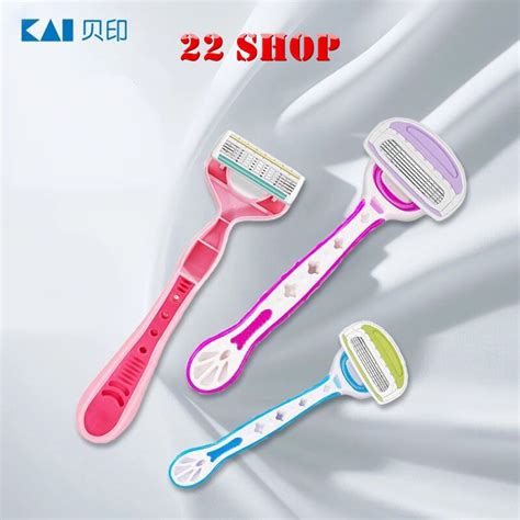 KAI Body Shavers Japan Bikini Line Razor Pink Blue With 4 And 5 Layer