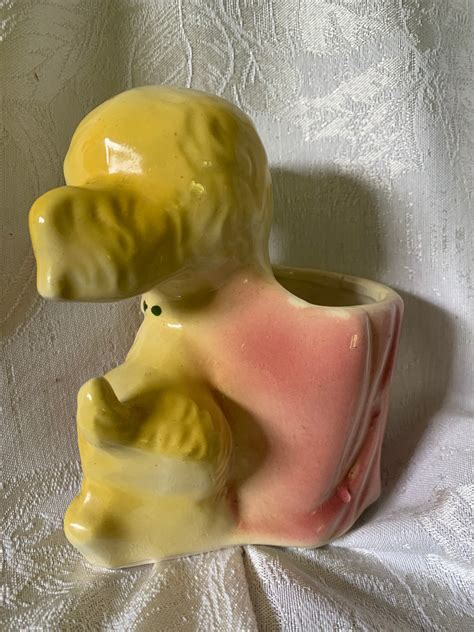 Vintage Ceramic Puppy Planter Etsy