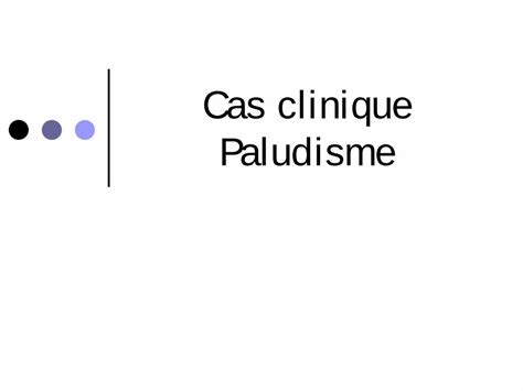 Pdf Cas Clinique Paludisme Infectiologie Org Tn D Un Acc S