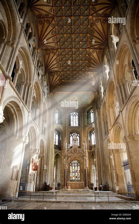 Peterborough Cathedral Peterborough Cambridgeshire England Stock