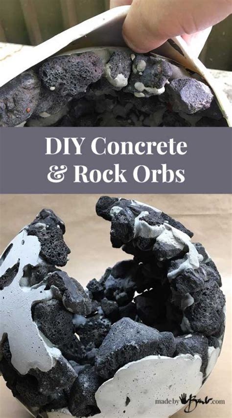 Diy Rock And Concrete Orbs Made By Barb Easy To Make Mold And