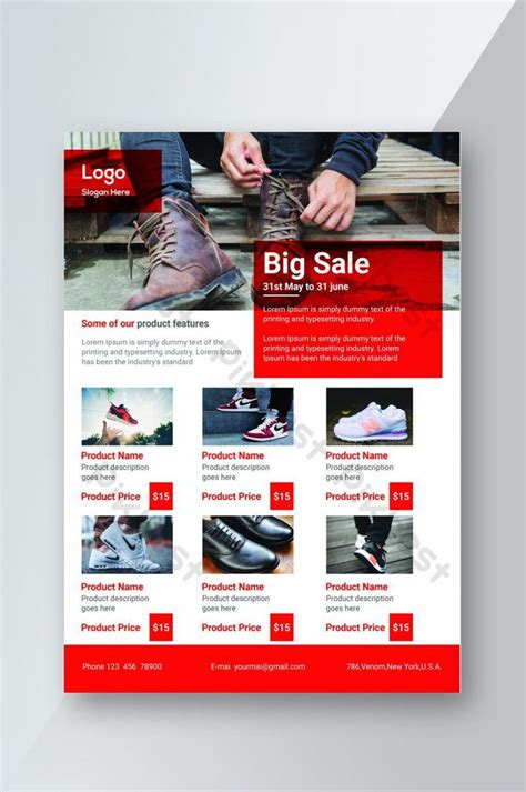 Product Flyer Design Template For Shoes Company Promotion Psd Free