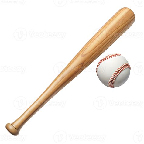 Wooden Baseball Bat And Ball Isolated On Transparent 44245453 Png