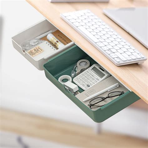 Buy Under Desk Drawer Slide Out Pack L Green S White Hidden Self