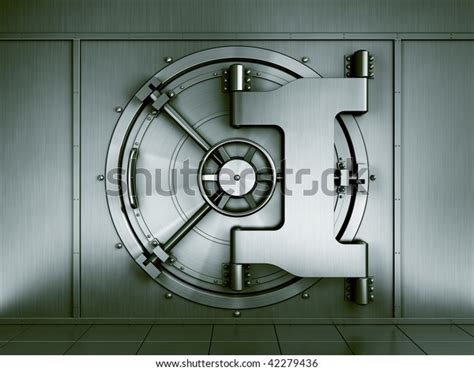 3d Rendering Bank Vault Seen Straight Stock Illustration 42279436