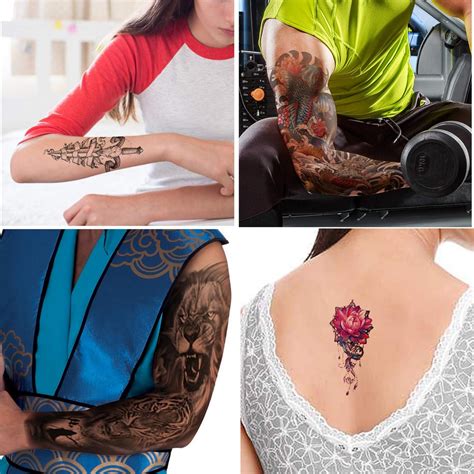 Konsait Hojas Grandes Tatuajes Temporales Brazo Completo Y Medio