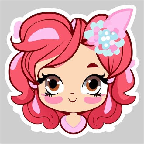 Chibi Manga Kawaii Linda Garota M O Desenhada Desenho Animado Adesivo