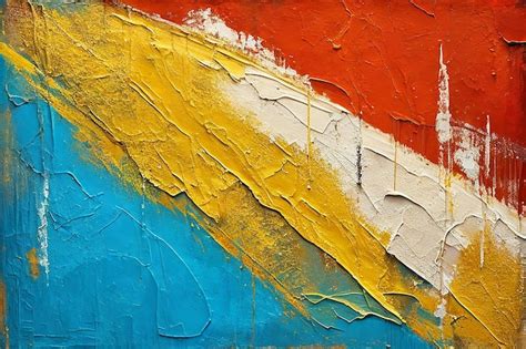 Premium Photo Painted Blue Orange And Yellow Wall Abstract Background