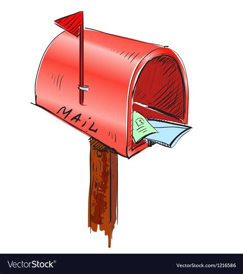 Mailbox Cartoon Icon Royalty Free Vector Image