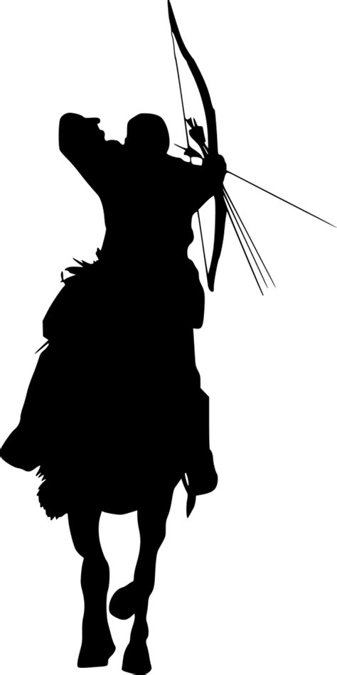 4 Horse Archer Silhouette Png Transparent