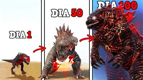 SOBREVIVI COMO GODZILLA ROJO 100 DIAS NO ARK E EVOLUÍ PARA O KAIJU REI