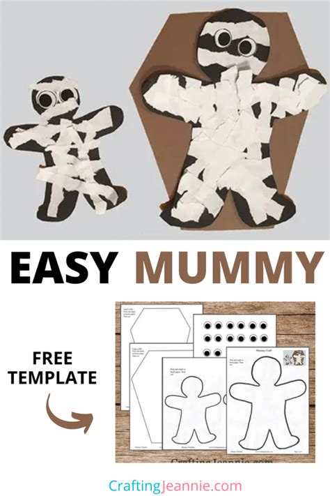 Easy Paper Mummy Craft Free Template Crafting Jeannie Halloween