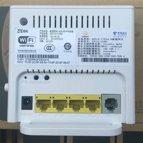 Modem Router Zte Zxv10 H108l Cantv Wifi Adsl2 150mbps 24ghz Mercado