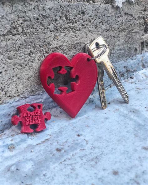 Keychain Piece Of My Heart 3d Printed Digital 3d Printed Etsy