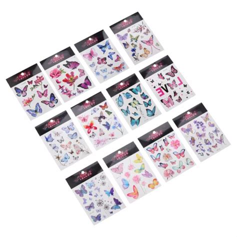 Sheets Schmetterling Tattoo Aufkleber Wasserfeste Tattoo Sticker