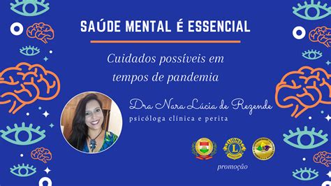 PALESTRA GRATUITA Saúde mental é essencial Cuidados possíveis em