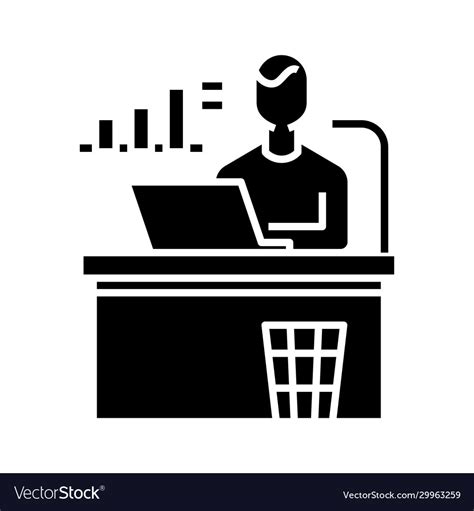 Office Worker Black Icon Concept Royalty Free Vector Image