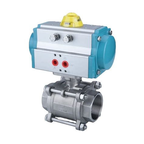 Air Operated Valve Threaded Stainless Steel Water Pneumatic Actuators