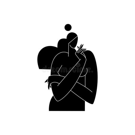 Contemporary Female Body Vector Illustration Nude Woman Silhouette