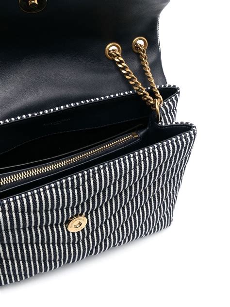 Saint Laurent Loulou Striped Shoulder Bag Farfetch