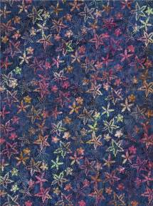 Dark Blue Batik Colorful Flower Design Fabric By Timeless Treasures