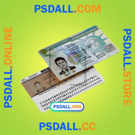 USA Green Card Permanent Resident PSD Template V1 Psdall Org