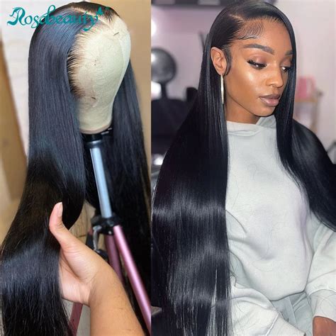 Rosabeauty 13X6 Transparent Straight Lace Frontal Wig 30 32 Inch Front