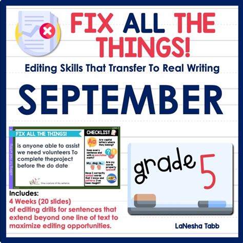 Th Grade Editing Practice September Lanesha Tabb Writing Educator