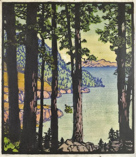 Frances Gearhart Untroubled Waters 1931 Color Woodblock Print