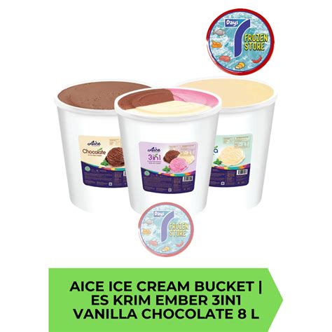 Jual Aice Ice Cream Bucket Es Krim Ember 3in1 Vanilla Chocolate 8 L