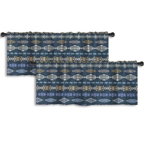 Lalilo Kitchen Curtain Valance Ethnic Boho Tribal Art Colorful Rod