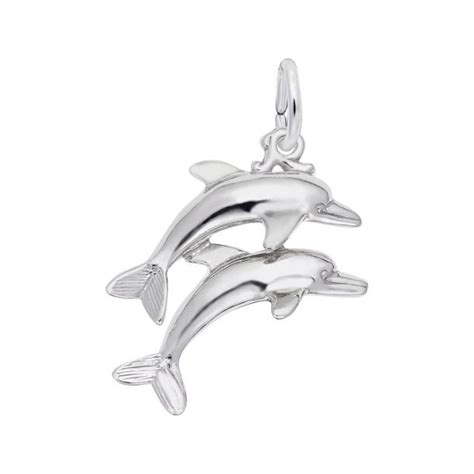 Sterling Silver Two Dolphins Charm Reeds Jewelers