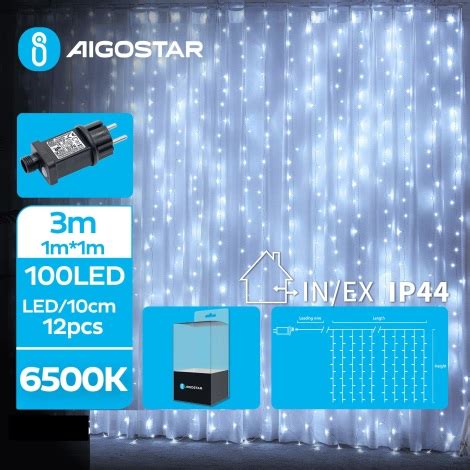 Aigostar Guirlande de Noël LED extérieure 100xLED 8 fonctions 4x1m