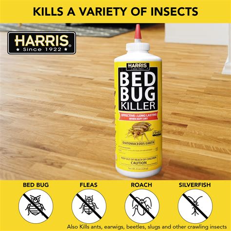 Harris Bed Bug Killer Powder With Diatomaceous Earth 8 Oz Works