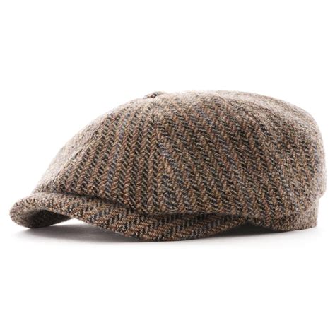 Stetson Hats Hatteras Herringbone Wool Flat Cap Multi 6840510 367