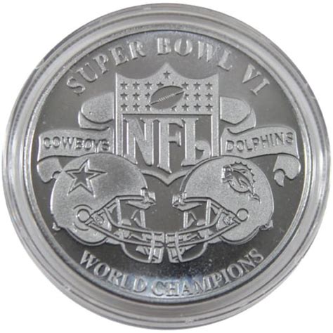 Dallas Cowboys Super Bowl Vi Ticket And Game Coin Acrylic Display