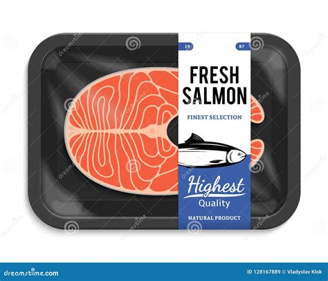 Vector Salmon Packaging Illustration Stock Vector Illustration Of