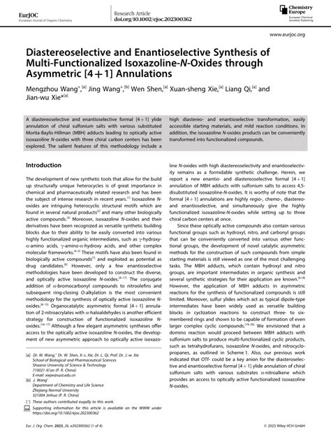 Diastereoselective And Enantioselective Synthesis Of Multi