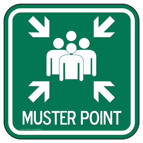 Muster Point Sign Pke 27758 Emergency Response Rescue Refuge Area